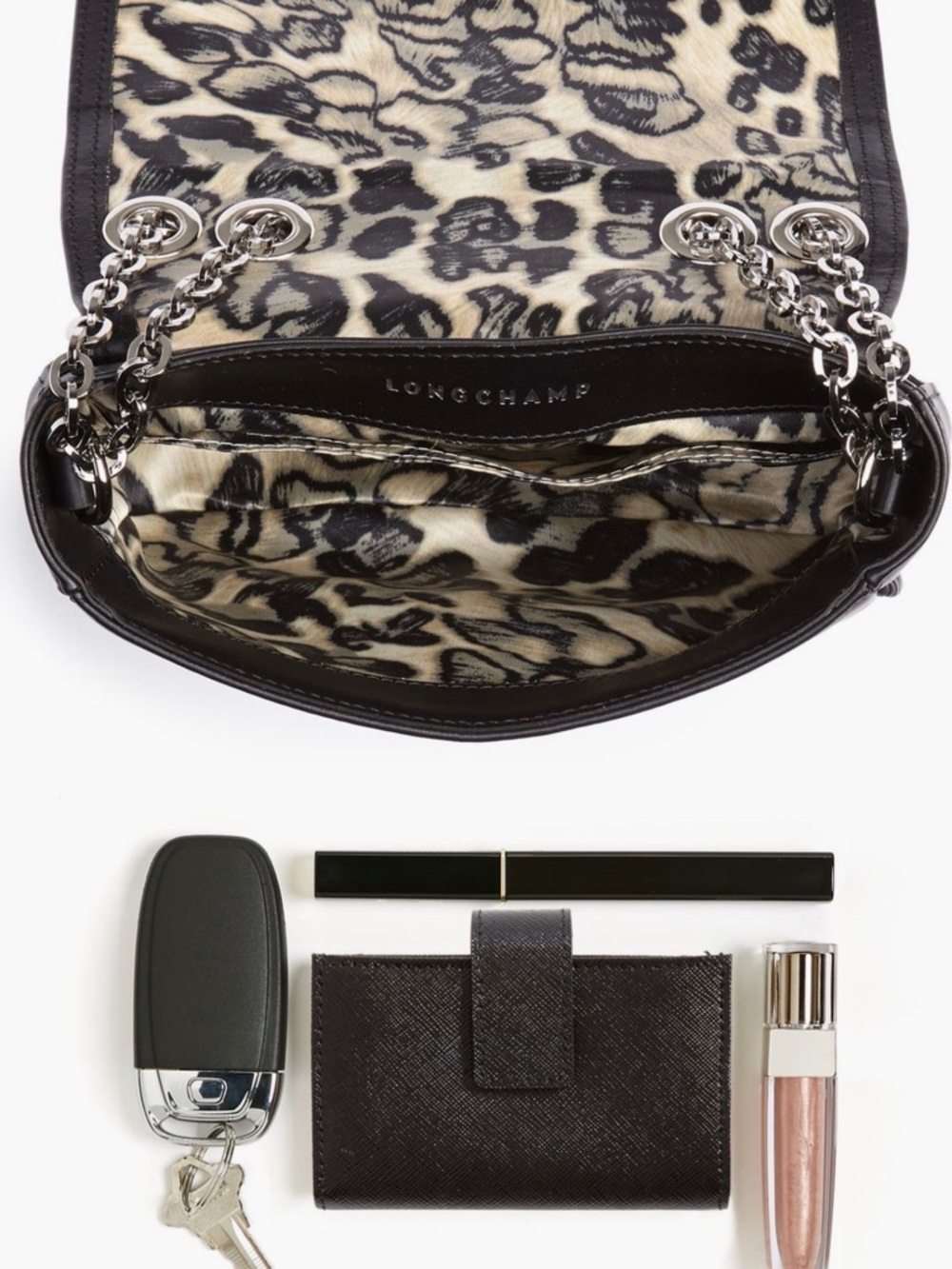 Longchamp Black Amazone Leather Crossbody Bag NWT - Picture 7 of 8